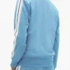 Palm Angels Track Taped Zip Up Blue Jacket Back Look