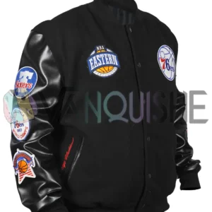 Philadelphia 76ers Black Out Team Logo Varsity Jacket