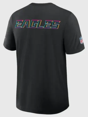 Philadelphia Eagles 2025 Black Crucial Catch T-Shirt Front Look