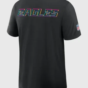 Philadelphia Eagles 2025 Black Crucial Catch T-Shirt Front Look