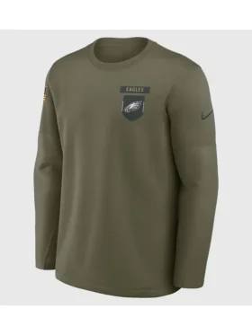 Philadelphia Eagles 2025 Salute to Service Long Sleeve Shirt Front Look