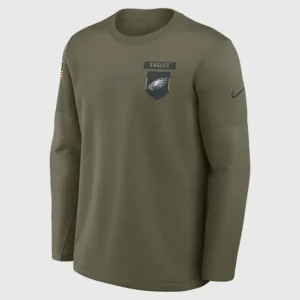 Philadelphia Eagles 2025 Salute to Service Long Sleeve Shirt Front Look