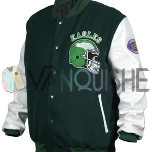 Philadelphia Eagles 80’s Green Varsity Jacket left