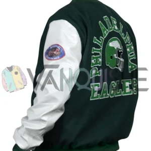 Philadelphia Eagles 80’s Green Varsity Jacket left back