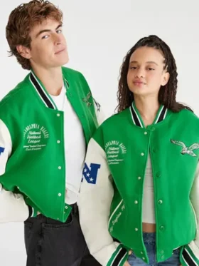 Philadelphia Eagles Green Bomber Jacket Back