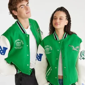 Philadelphia Eagles Green Bomber Jacket Back