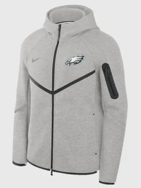 Philadelphia Eagles Grey Nike Windrunner Hoodie Back