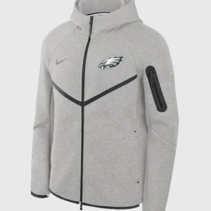 Philadelphia Eagles Grey Nike Windrunner Hoodie Back