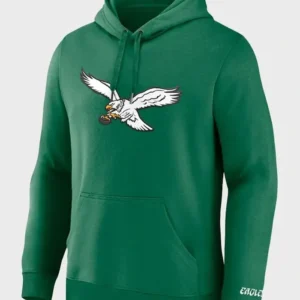 Philadelphia Eagles Kelly Green Legacy Fleece Hoodie Front Look