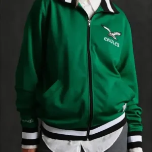 Philadelphia Eagles Retro Track Jacket Front Look