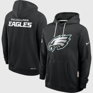 Philadelphia Eagles Sideline Black Hoodie Back