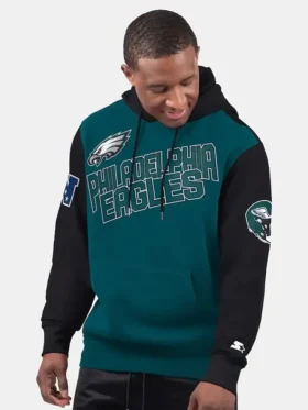 Philadelphia Eagles Starter Green Extreme Hoodie Front Look