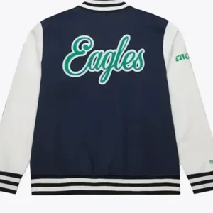 Philadelphia Eagles Washed Fleece Varsity Jacket BAck look