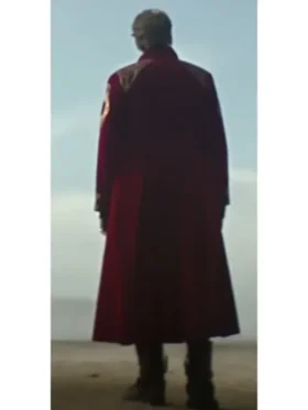 Pilou Asbæk Foundation S03 Maroon Coat Back Look