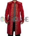Pilou Asbaek Foundation S03 Maroon Coat front van