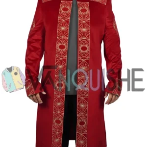 Pilou Asbaek Foundation S03 Maroon Coat front van