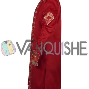Pilou Asbaek Foundation S03 Maroon Coat left vann