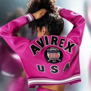 Pink Avirex Cropped Jacket