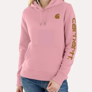 Pink Carhartt Sleeve Logo Hoodie