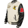 Pittsburgh Steelers Cream and Black Varsity Jacket Left