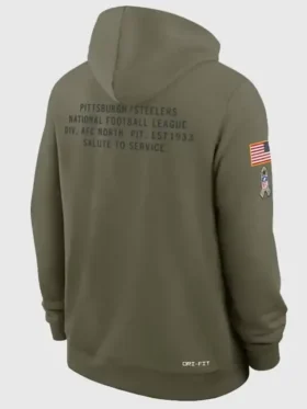 Pittsburgh Steelers Salute to Service Green Hoodie Back Look