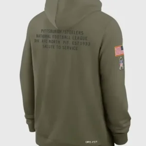Pittsburgh Steelers Salute to Service Green Hoodie Back Look