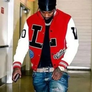 Pop Smoke Dreaming Red Varsity Jacket