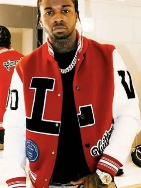 Pop Smoke Dreaming Red Varsity Jacket