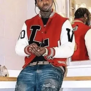 Pop Smoke Dreaming Red Varsity Jacket