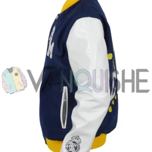 Real Madrid Blue and White Varsity Jacket left