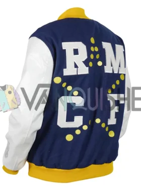 Real Madrid Blue and White Varsity Jacket left back