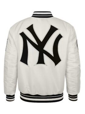 Retro New York Yankees Satin Varsity Jacket Back