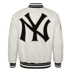 Retro New York Yankees Satin Varsity Jacket Back