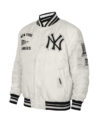 Retro New York Yankees Satin Varsity Jacket Left