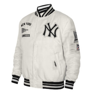 Retro New York Yankees Satin Varsity Jacket Left