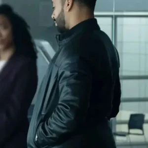 Ryan Broussard Boston Blue Black Leather Jacket Back Look