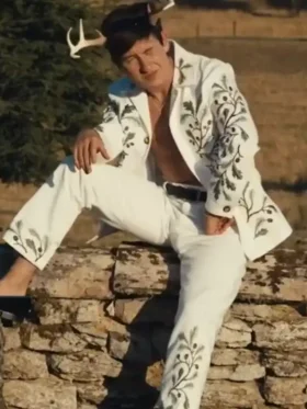 Saltburn Oliver Quick Green Leaf White Jacket