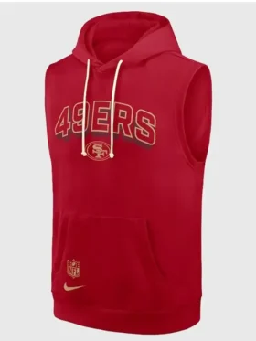 San Francisco 49ers Sideline Sleeveless Hoodie Front Look