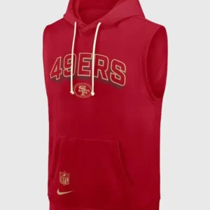 San Francisco 49ers Sideline Sleeveless Hoodie Front Look