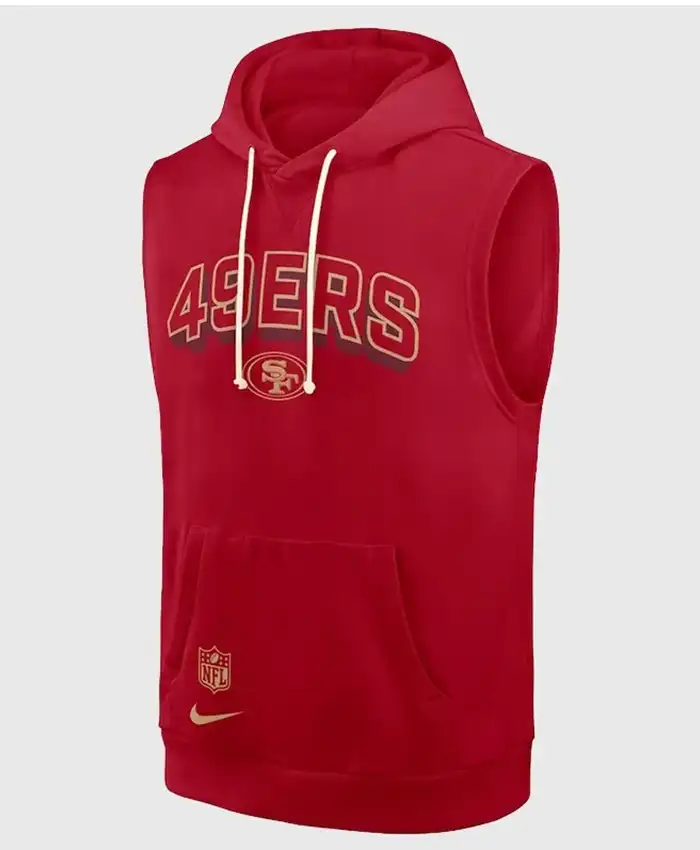 San Francisco 49ers Sideline Sleeveless Hoodie Front Look