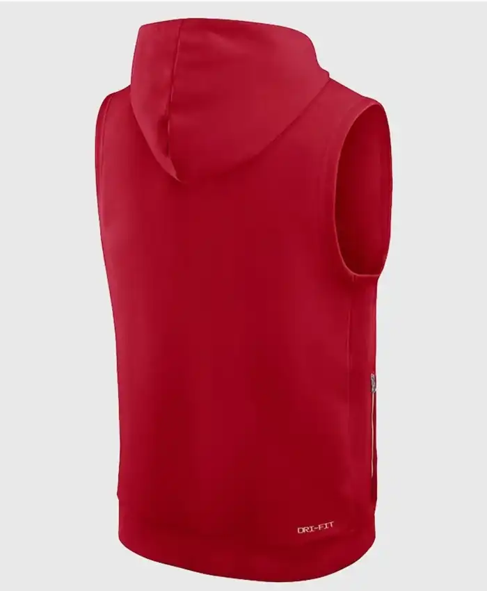 San Francisco 49ers Sideline Sleeveless Hoodie Back Look