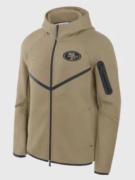 San Francisco 49ers Windrunner Brown Hoodie Back