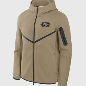 San Francisco 49ers Windrunner Brown Hoodie Back
