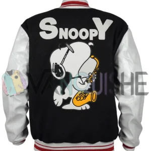 Snoopy Butter Letterman Jacket back