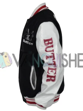 Snoopy Butter Letterman Jacket left
