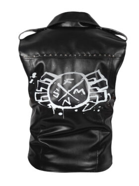 Spider Man Across the Spider Punk Leather Vest Back