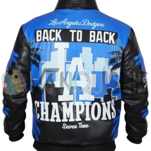 Stan Kasten Dodgers World Series Leather Jacket back