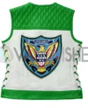 Stegaro American Eagle Motorcycle Leather Vest Green Color