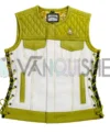 Stegaro American Eagle Motorcycle Leather Vest Yellow Color