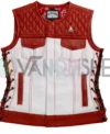 Stegaro American Eagle Motorcycle Leather Vest Red Color